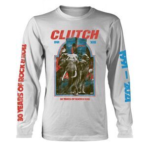 Clutch Unisex Adult Elephant Long-Sleeved T-Shirt / White